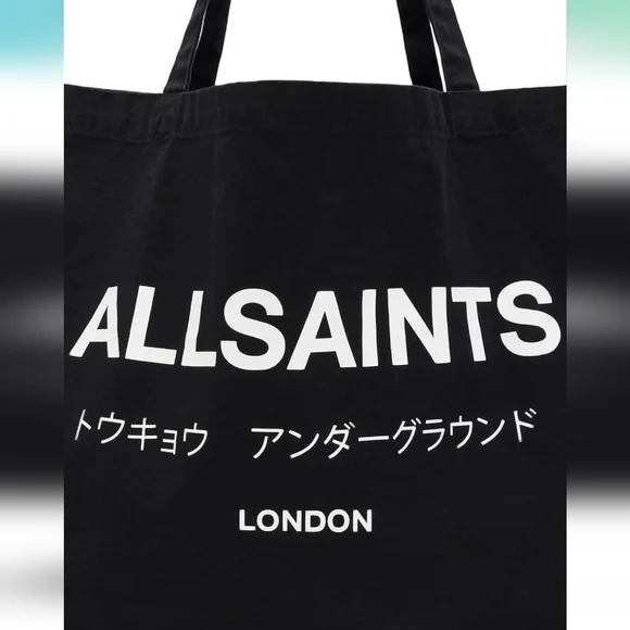 AllSaints UNDERGROUND Black Tote Bag Brand New - Picture 4 of 5